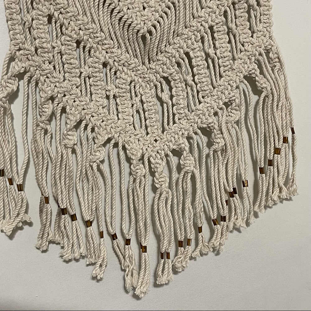 Nu macrame ivory wall hanging boho cottage core decor - Picture 3 of 7